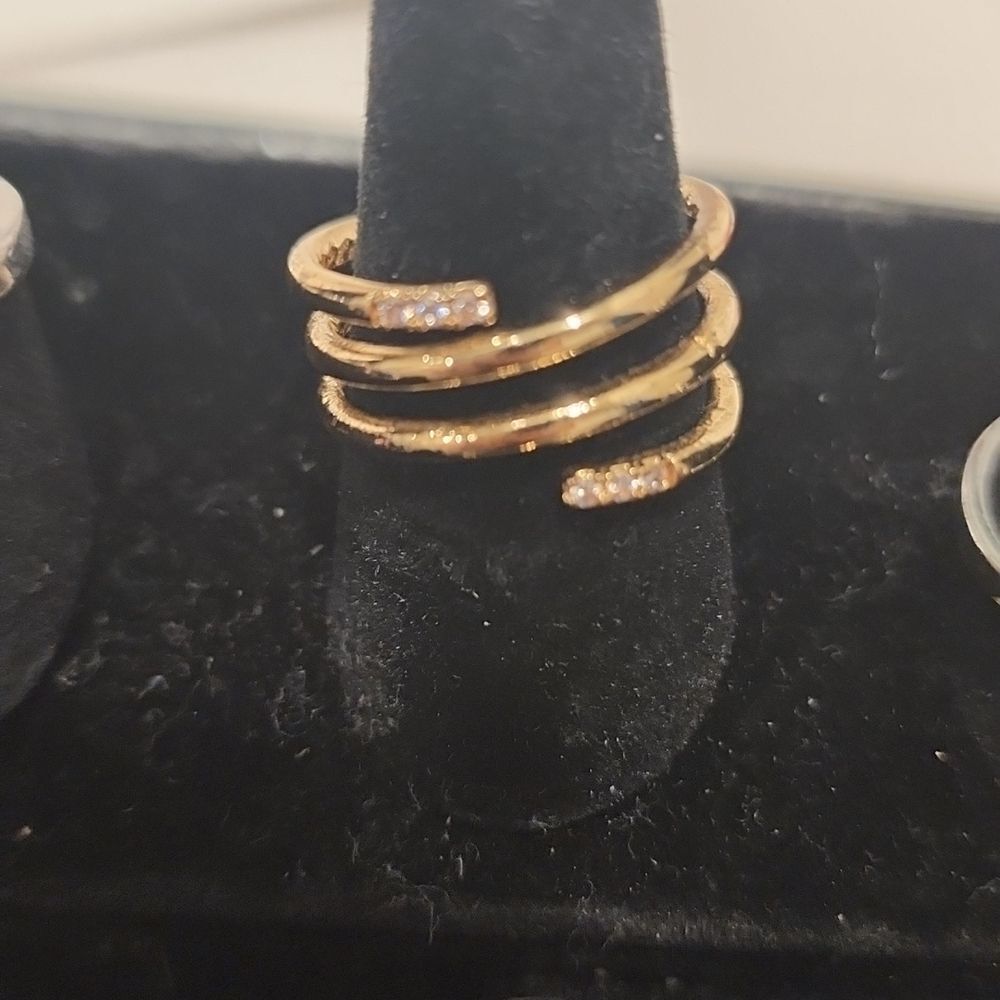 A New Day Gold Rhinestone Coil Ring - Picture 2 of 5